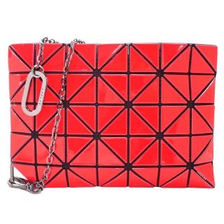 【ISSEY MIYAKE 三宅一生】BAOBAO FLIPPER 幾格方格5X7手拿鎖包(紅)