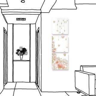 【123點點貼】三聯式無痕壁貼防潑水重覆黏貼不殘膠藝術創意壁飾-30x30cm(1798258)