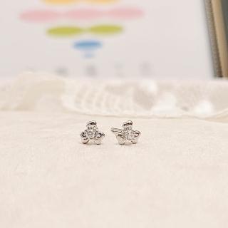 【彩糖鑽工坊】18K 花朵鑽石耳環(花語系列)
