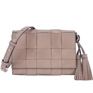 【MICHAEL KORS】VIVIAN 皮革編織斜背包(附內裡/卡其)