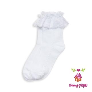 【annypepe】兒童純棉短襪-白色蕾絲款