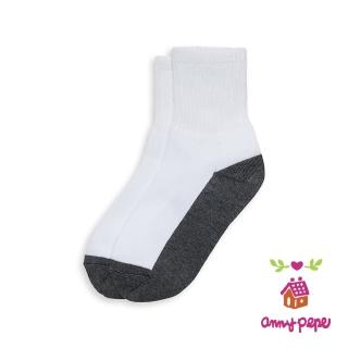 【annypepe】兒童純棉短襪-白灰款