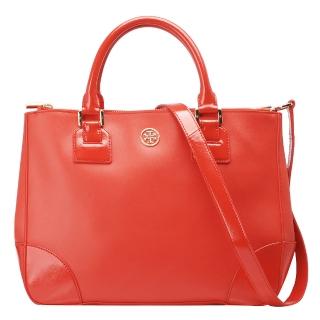 【TORY BURCH】Robinson三層牛皮手提/斜背包(罌粟紅11139728-606)