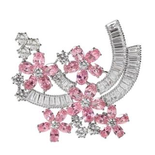 【米蘭精品】胸針鍍白金水晶胸章流行飾品(時尚奢華鑲鑽精緻情人節生日禮物首選2色73cw6)