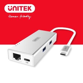 【UNITEK 優越者Type-C 2埠USB3.0 HUB有線網卡】Y-9106