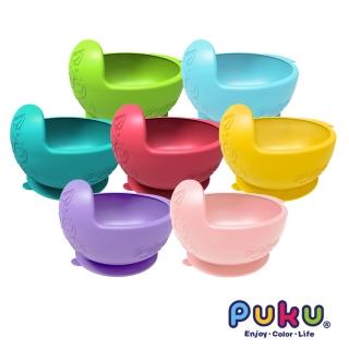 【PUKU藍色企鵝】矽膠防漏魔吸碗(萊姆綠/寶石紅/海水藍)