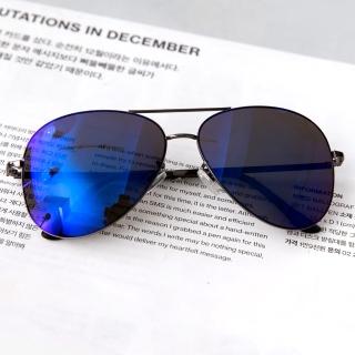 【玖飾時尚】藍色復古式金屬墨鏡(墨鏡)