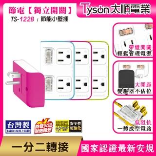 【Tyson太順電業】TS-122B 2切2座 3P便利型 節能小壁插