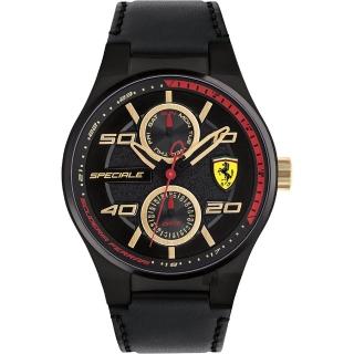 【Scuderia Ferrari】法拉利 SPECIALE 日曆腕錶-黑/44mm(0830418)