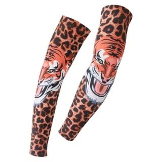 【米蘭精品】防曬袖套運動袖套(帥氣老虎印花舒適路跑登山健走自行車袖套臂套73fm66)