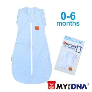 【MY+DNA熊本部】純棉二合一舒眠包巾-麻花水藍0-6M(A0074-50)