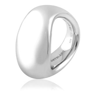 【MONT BLANC 萬寶龍】六角星寬版純銀戒指(50號/52號/54號)