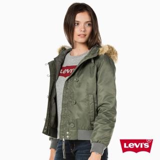 【LEVIS】女裝 羽絨服外套 / 連帽毛邊設計