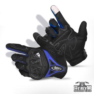 【AXE】重機防滑防摔騎行健身觸控手套(冷酷藍)