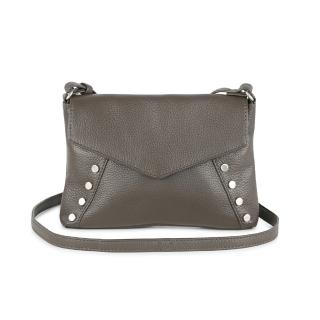 【MARKBERG】Cana 丹麥手工牛皮率性雙排鉚釘肩揹包 斜背包/側揹包(大地褐)