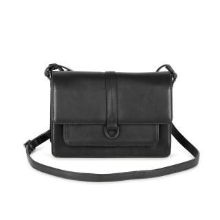 【MARKBERG】Nolia 丹麥手工牛皮戒環方包 斜背/肩揹包(極簡黑)