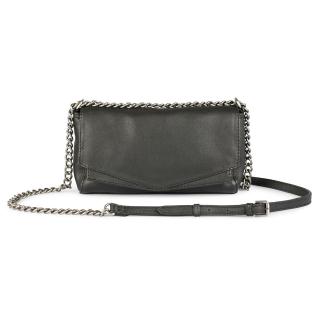 【MARKBERG】Cora 丹麥手工牛皮率性鍊帶寬箭肩揹包 斜背包/側揹包(極簡黑)