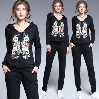 【麗質達人】3933印花二件式運動套裝(L-5XL)