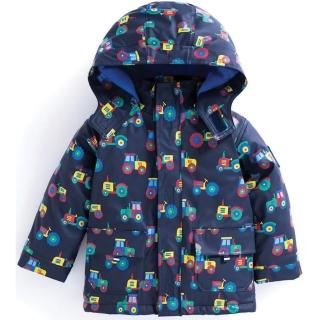 【英國 JoJo Maman BeBe】防雨/防風鋪棉外套_工程車(JJJK-8443)