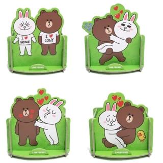 【代理】LINE 置物架 情人篇 熊大 兔兔 4款1組