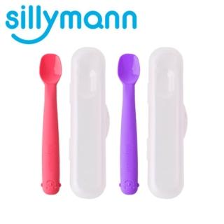 【韓國sillymann】100%鉑金矽膠幼童餵食湯匙-4個月以上 2入組(2色)