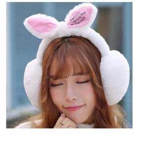 韓風 絨毛兔耳朵耳罩-白色(雜誌款 保暖耳罩 聖誕裝扮禮物)
