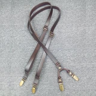 【拉福】三夾1.7cm牛皮四夾背帶西裝吊帶(三色)