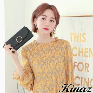 【KINAZ】奇異時空三折L型拉鍊長夾-星空藍-太空人系列