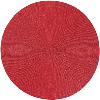 【Now!】素面織紋圓餐墊(赭紅)