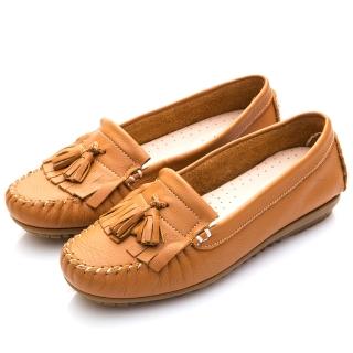 【GMS】MIT系列-極好穿軟Q牛皮流蘇莫卡辛鞋(駝色)