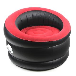 【Tree Walker】舒適植絨充氣豆豆椅(紅黑)