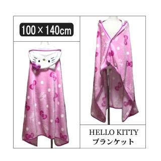 【TDL】HELLO KITTY披肩毛毯懶人毯連帽披毯毯子100x140cm(538700)