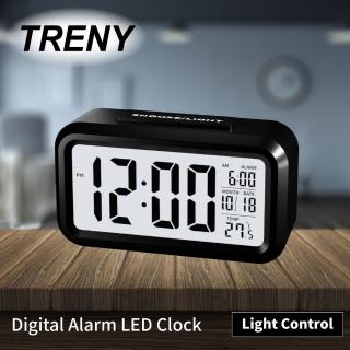 【TRENY】LED光控彩色鐘 - 黑(時鐘 鬧鐘)