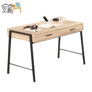 【文創集】艾特可    時尚4尺木紋二抽書桌/電腦桌