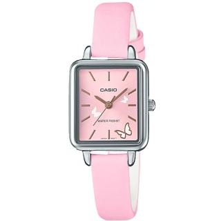 【CASIO 卡西歐】氣質指針女錶 皮革錶  防水 氣質蝴蝶圖樣(LTP-E147L-4A)