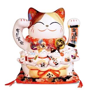 【金石工坊】金運萬歲招手貓(高25CM 搖手招財貓 陶瓷開運風水擺飾 開店送禮 開業禮品)