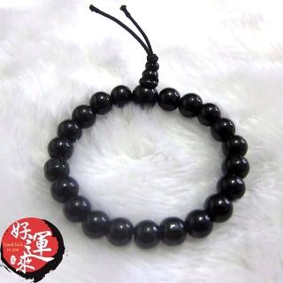 【好運來】招財避邪水琉璃葫蘆手鍊-黑