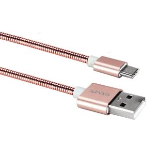【KINYO】USB Type-C 金屬軟管極速充電傳輸線1.2M(Type-C)