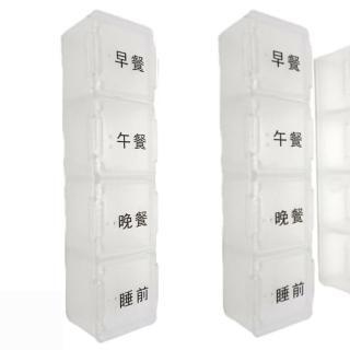 【Ainmax 艾買氏】2入緊密扣4格透明可視攜帶式藥盒(2組共4入)