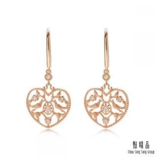 【點睛品】V&A 18K玫瑰金鑽石耳環