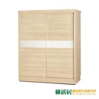 【綠活居】達爾  時尚4.9尺木紋推門衣櫃/收納櫃(二色可選＋吊衣桿＋單抽屜＋穿衣鏡)