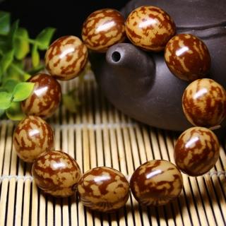 【八方開運】天然虎斑花菩提根佛珠手鍊手串(20mm*11顆)