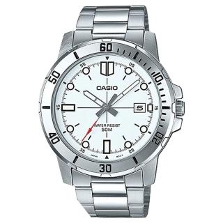 【CASIO 卡西歐】指針男錶 不鏽鋼日期顯示 防水50米(MTP-VD01D-7E)