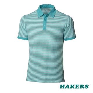 【HAKERS 哈克士】男 City Smart 抗UV條紋POLO衫(青瓷色)