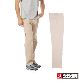 【SASAKI】棉質伸縮休閒長褲-男-卡其