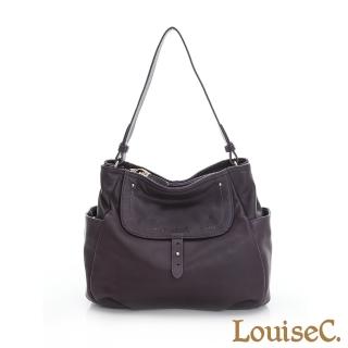 【LouiseC.】水洗牛皮多口袋典雅中型肩背包-紫色(02C29-0038A10)