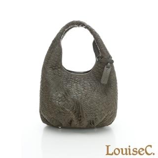 【LouiseC.】羊皮手工編織水滴肩背包-小款-卡其色(02L05-0022B06)