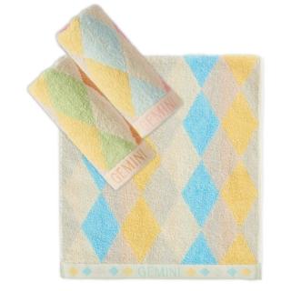 【Gemini 雙星】彩漾色紗菱格毛巾(洗臉後輕壓瞬間吸收多餘水分)