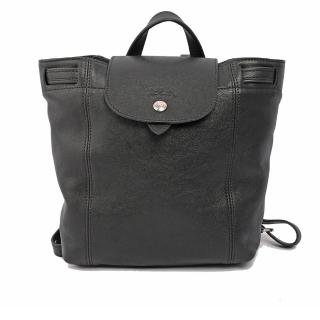 【LONGCHAMP】LE PLIAGE CUIR小羊皮後背包(黑色)