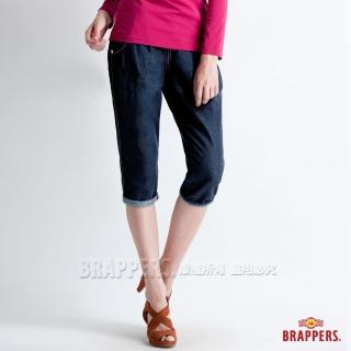 【BRAPPERS】女款 BoyFirend系列-天絲棉燈籠七分反摺褲(深藍)